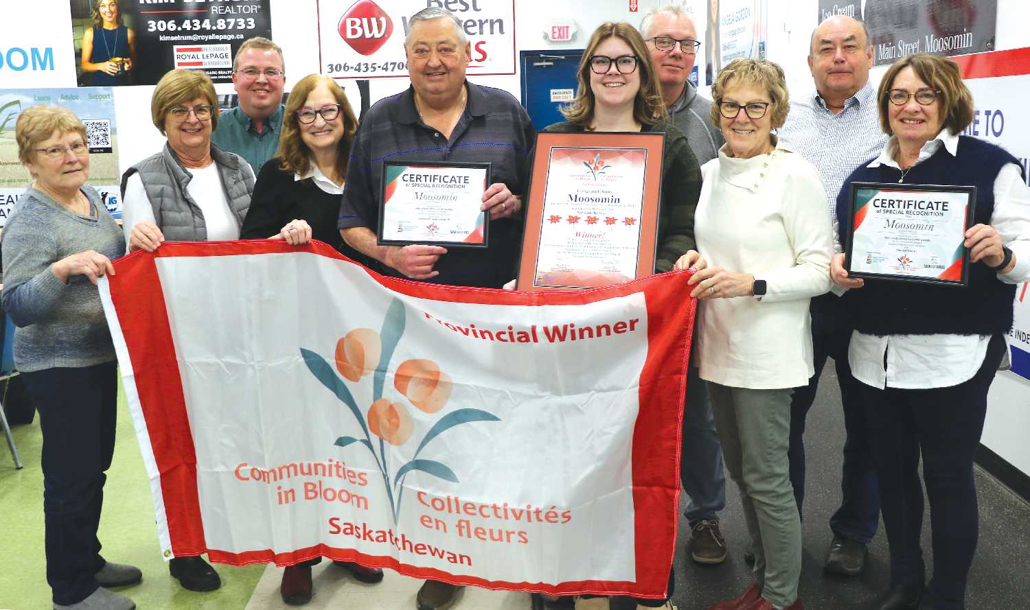 Communities in Bloom Moosomin committee with their awards last year.